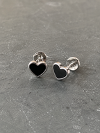 Sterling Silver Heart Stud Earrings