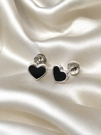 Sterling Silver Heart Stud Earrings