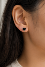 Sterling Silver Heart Stud Earrings