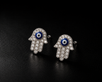Evil Eye Hand Stud Earrings