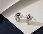 Evil Eye Hand Stud Earrings