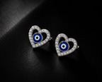 Heart Evil Eye Stud Earrings