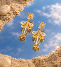 Gold Floral Drop Earrings
