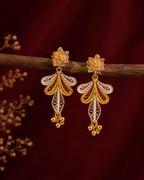 Gold Floral Drop Earrings