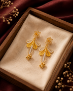 Gold Floral Drop Earrings
