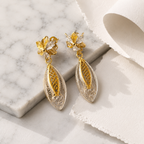 Gold Filigree Drop Earrings