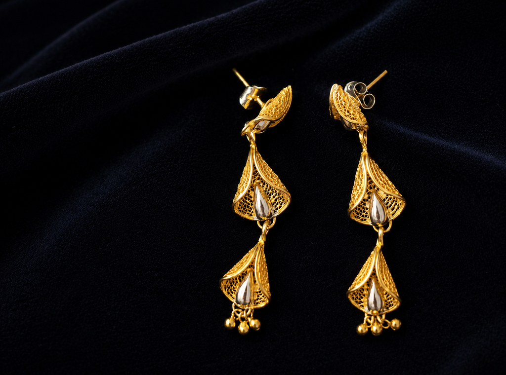 Gold Leaf Dangle Earrings