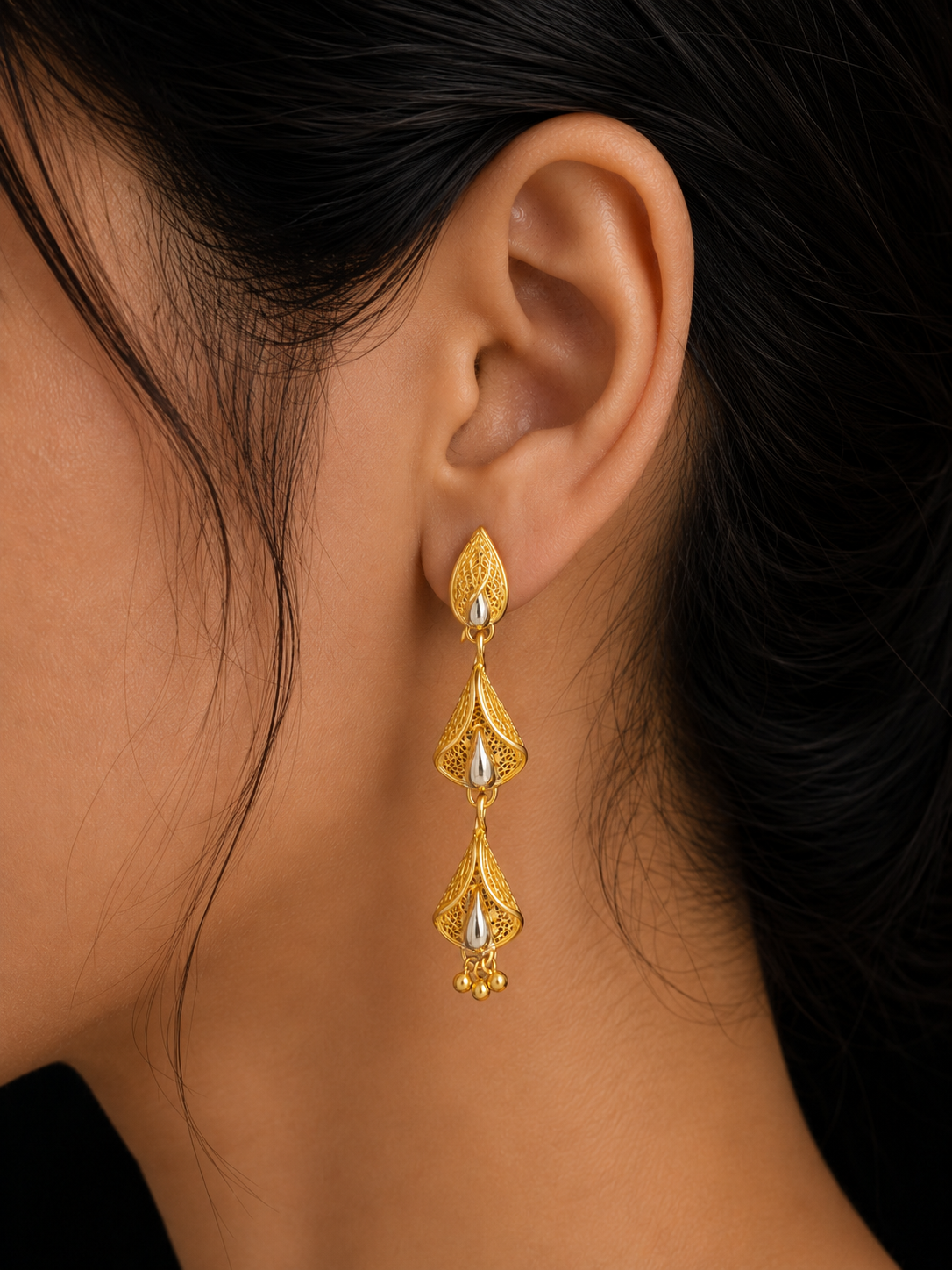 Gold Leaf Dangle Earrings