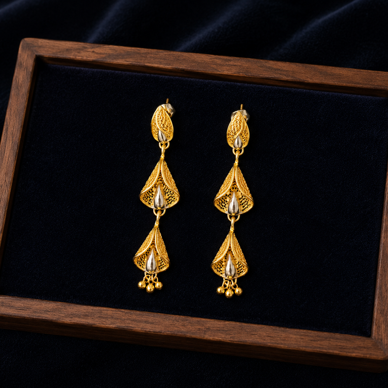Gold Leaf Dangle Earrings