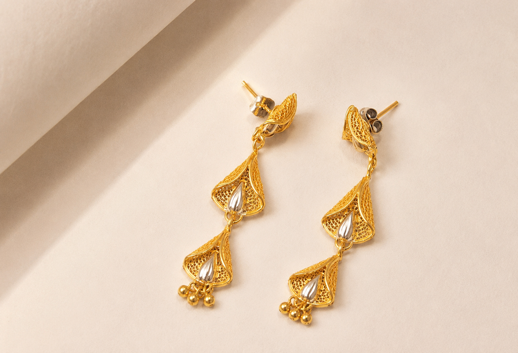 Gold Leaf Dangle Earrings