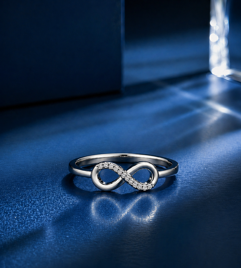 Minimal Crystal Silver Ring