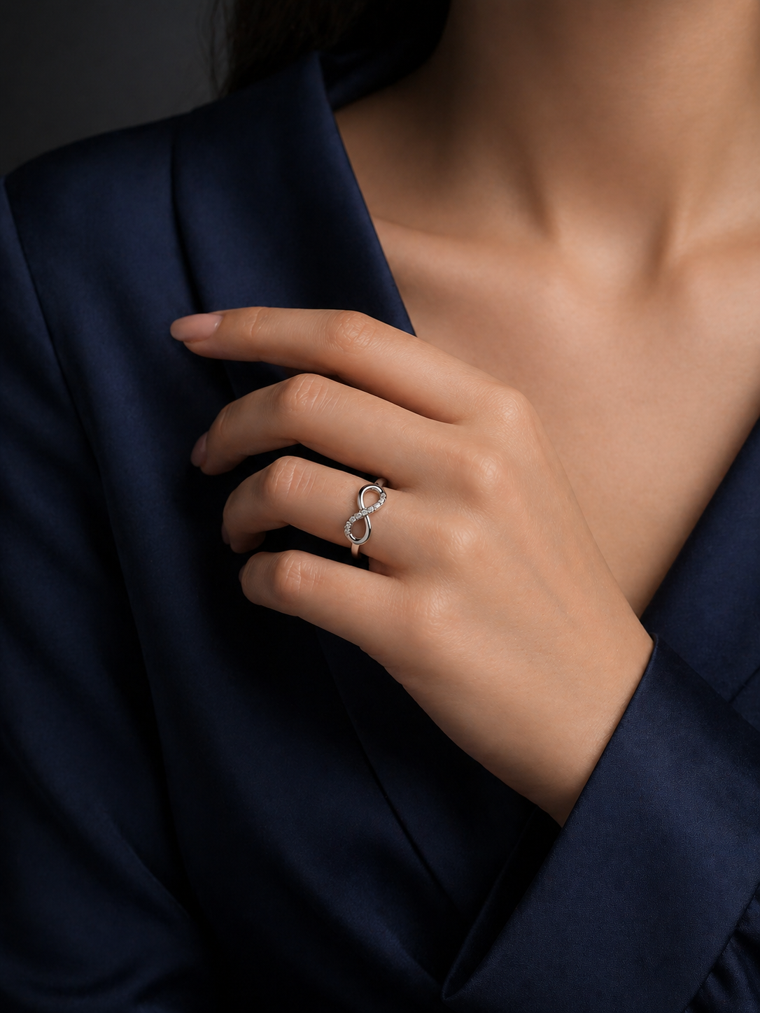 Minimal Crystal Silver Ring