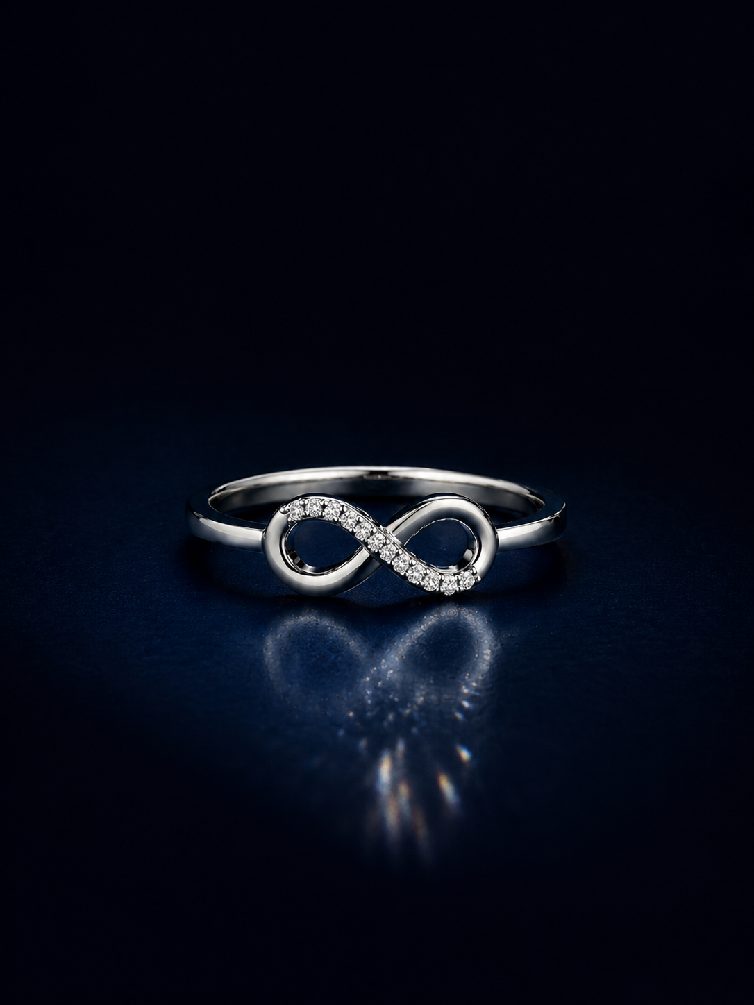 Minimal Crystal Silver Ring