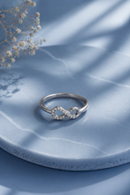 Minimal Crystal Silver Ring