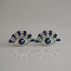 Blue Evil Eye Drop Earrings