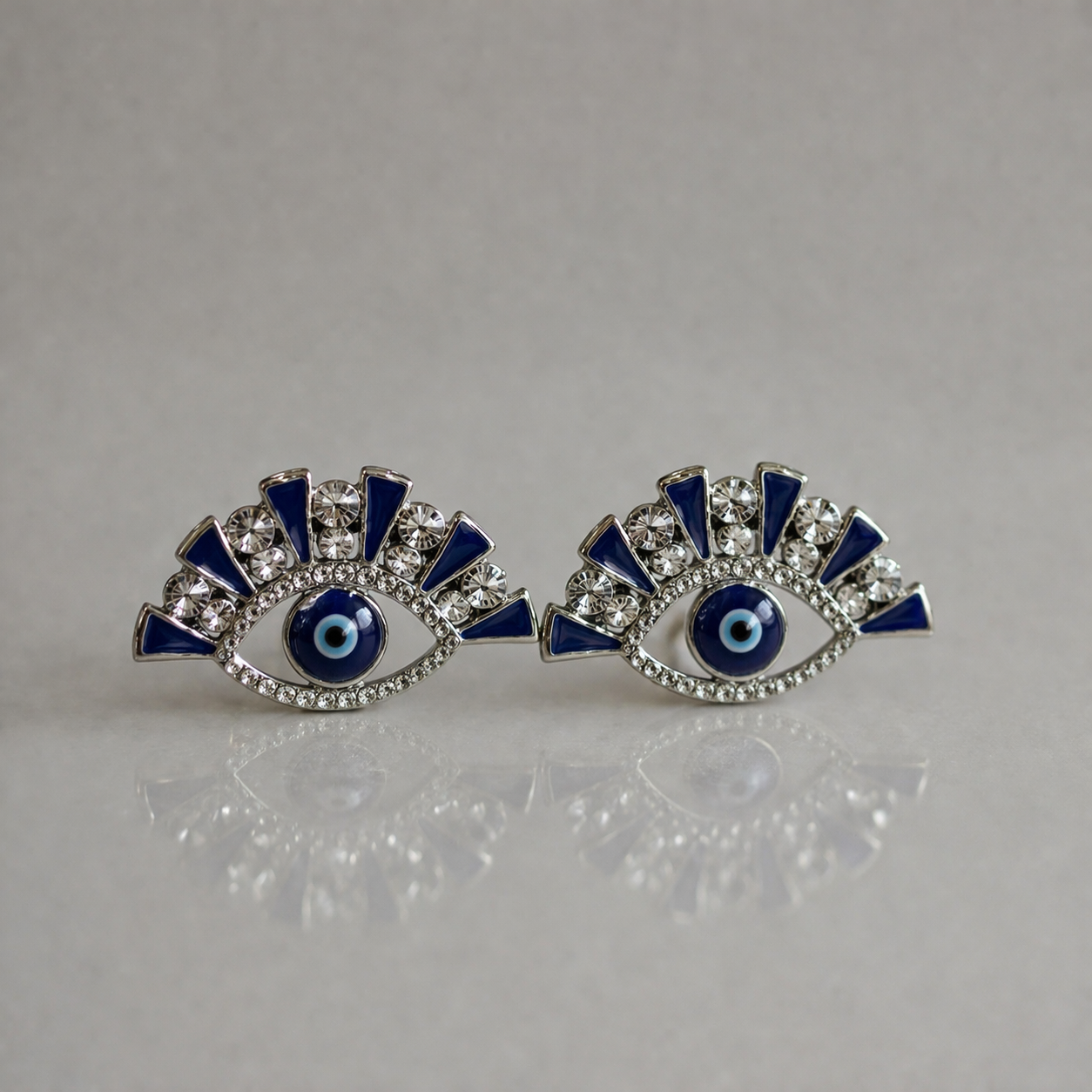 Blue Evil Eye Drop Earrings