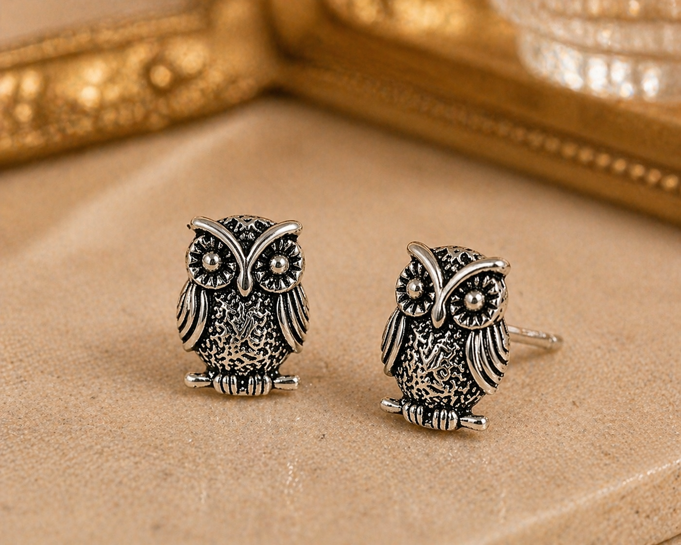 Antique Owl Stud Earrings