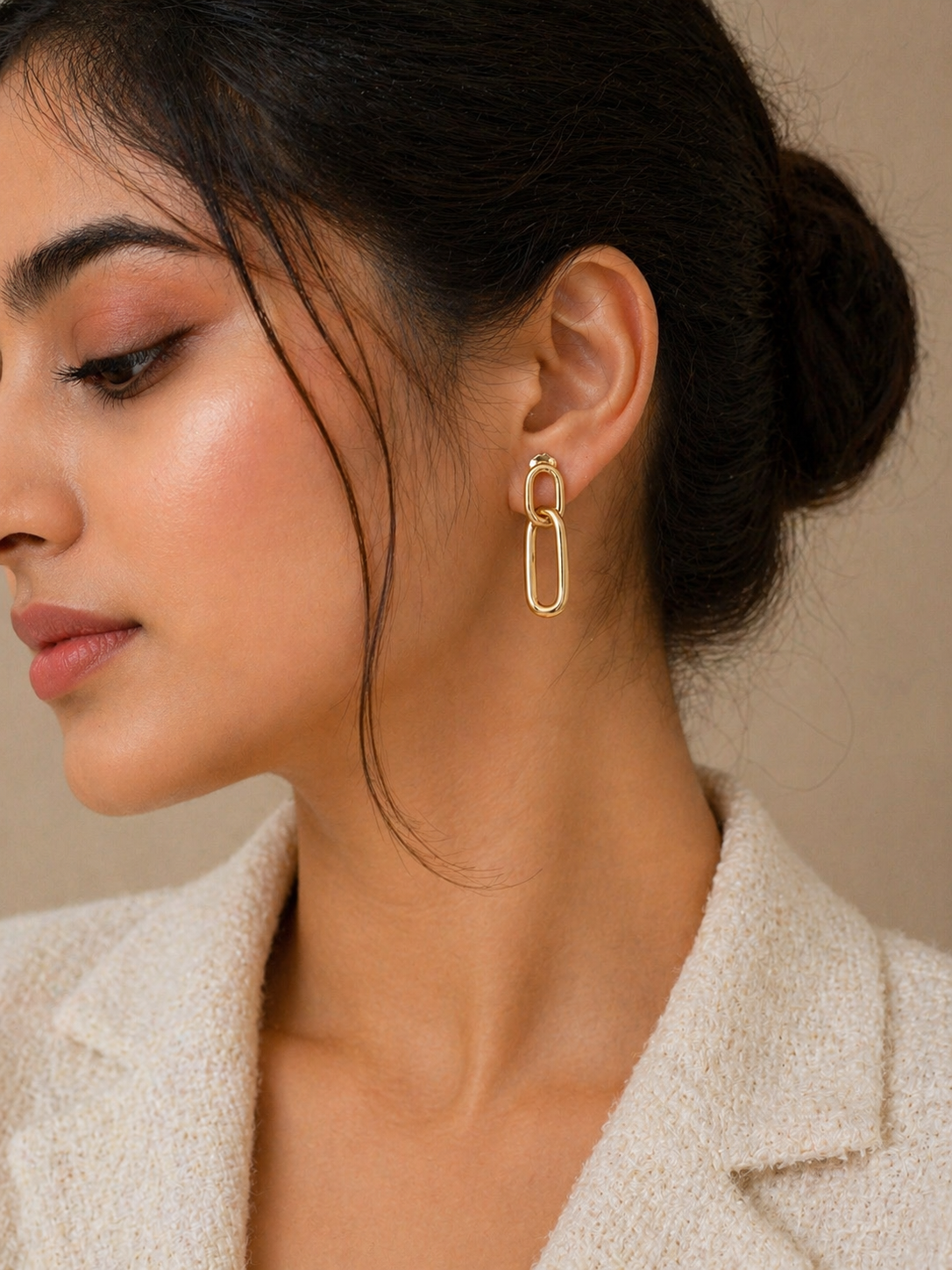 Geometric Link Drop Earrings