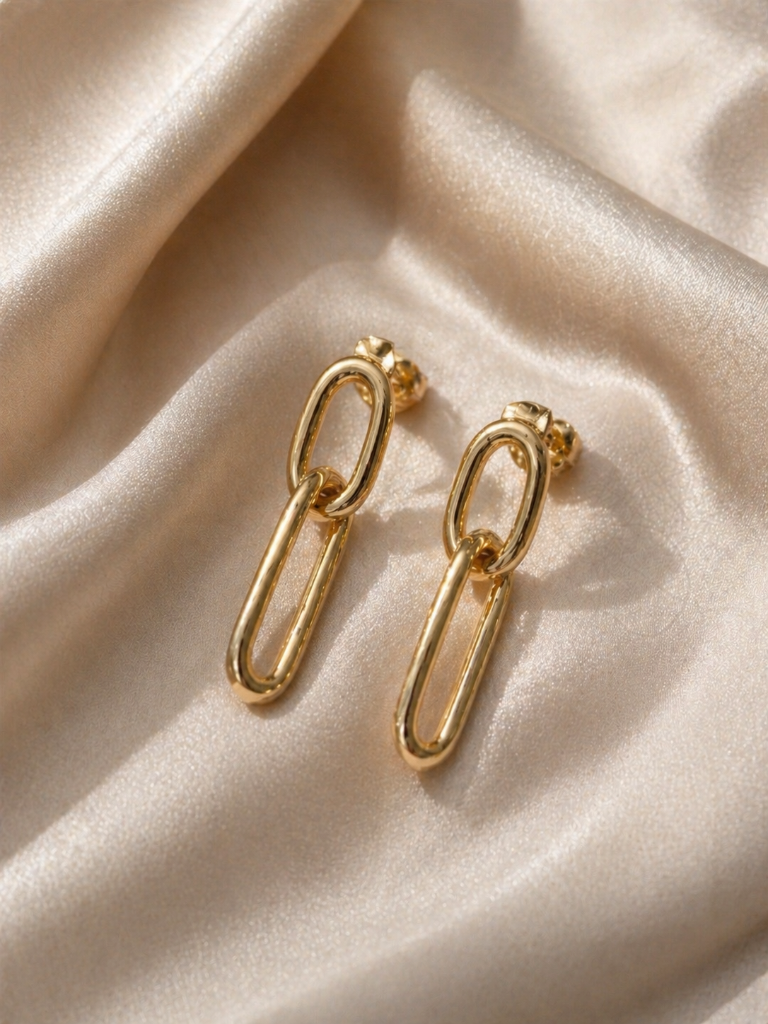 Geometric Link Drop Earrings