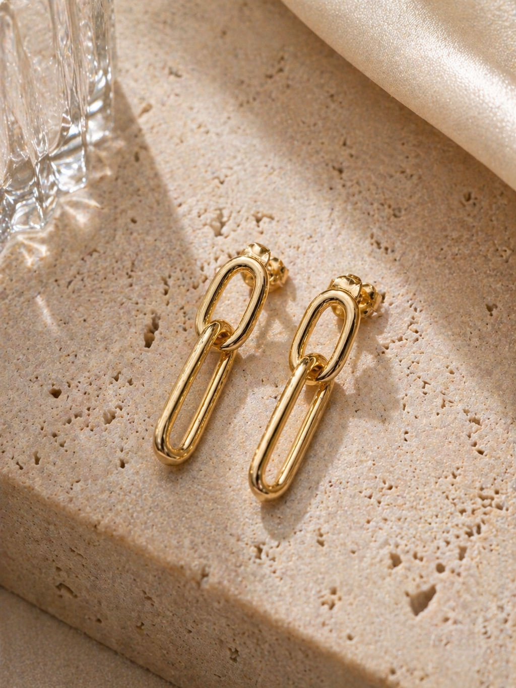 Geometric Link Drop Earrings