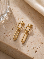 Geometric Link Drop Earrings
