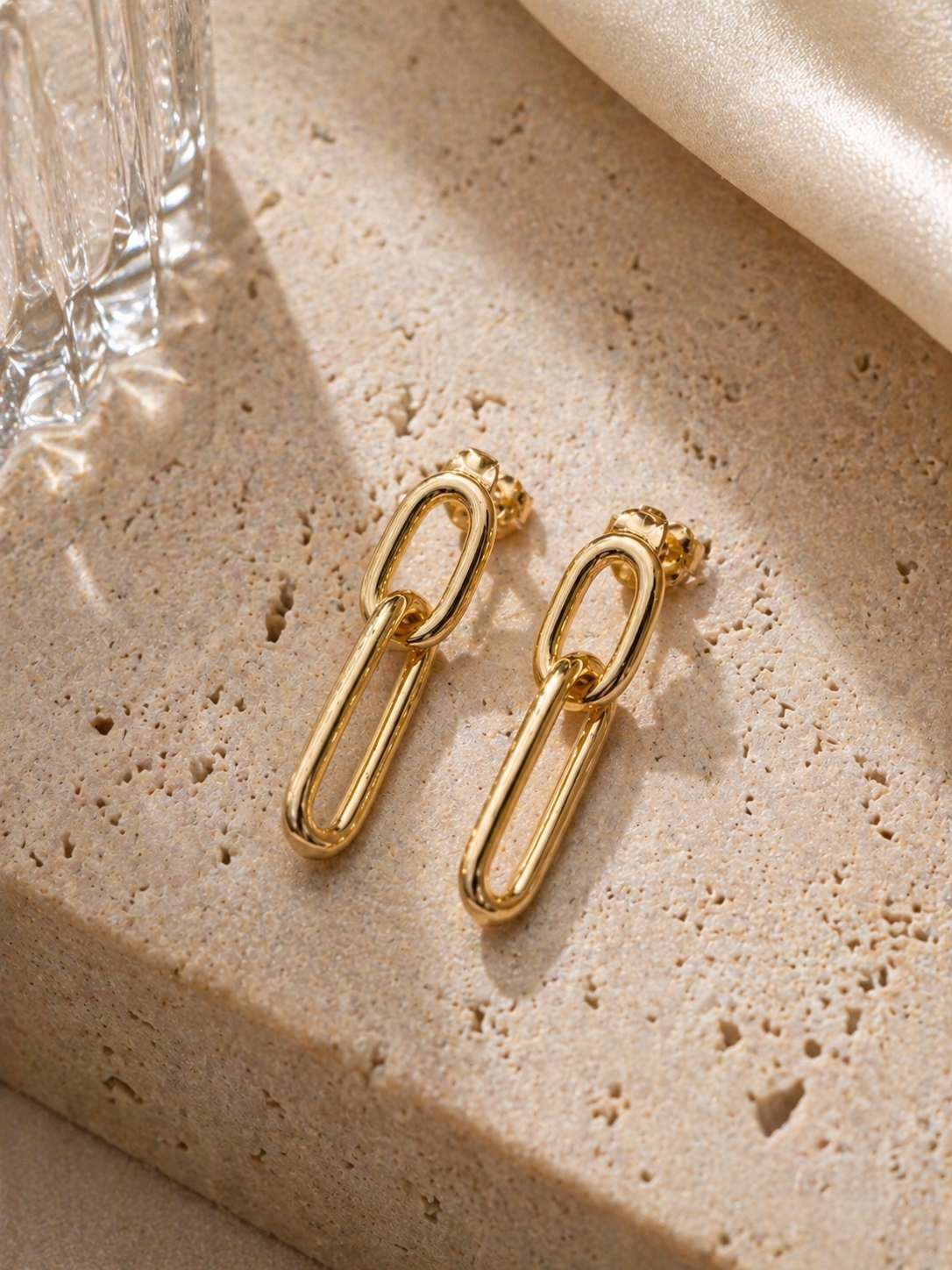 Geometric Link Drop Earrings
