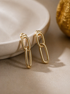 Geometric Link Drop Earrings