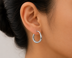 Thick Silver Hoop Earrings