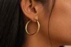 Textured Rose Gold Hoop Earrings