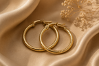 Textured Rose Gold Hoop Earrings