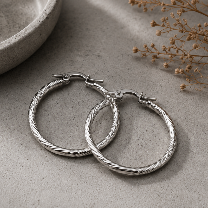Minimal Silver Hoop Earrings