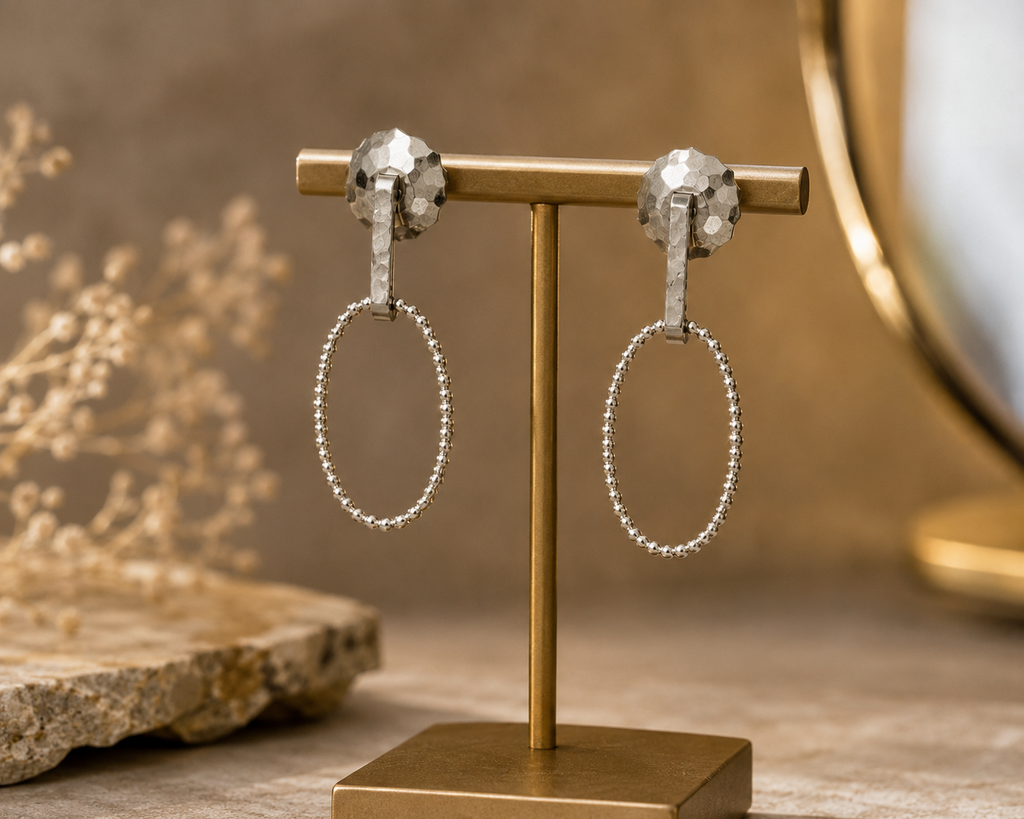 Oval Link Drop Earrings