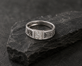 Textured Crystal Band Ring