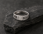 Textured Crystal Band Ring