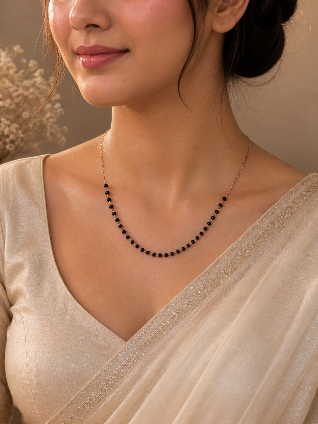 Minimal Black Bead Chain