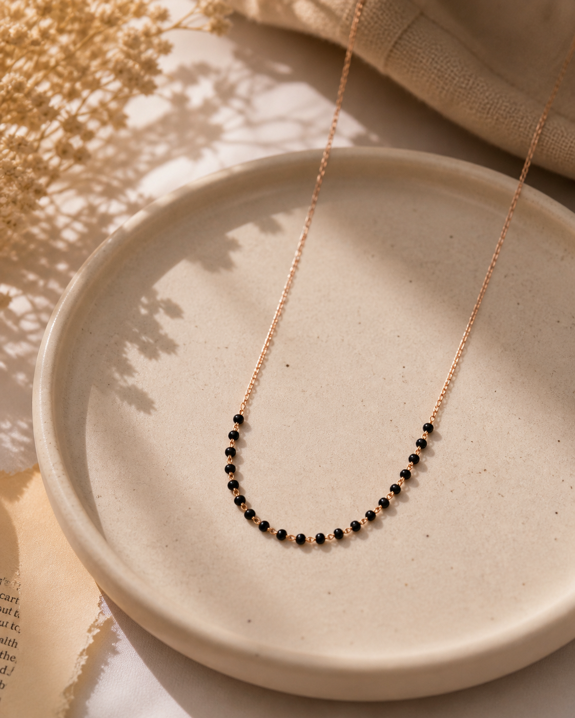 Minimal Black Bead Chain