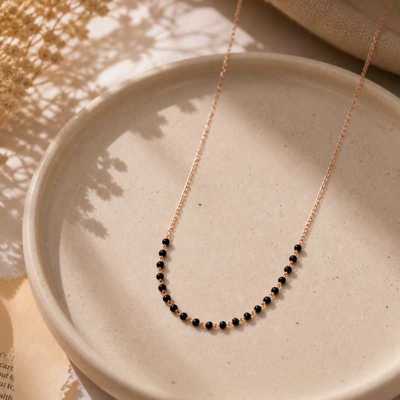 Minimal Black Bead Chain