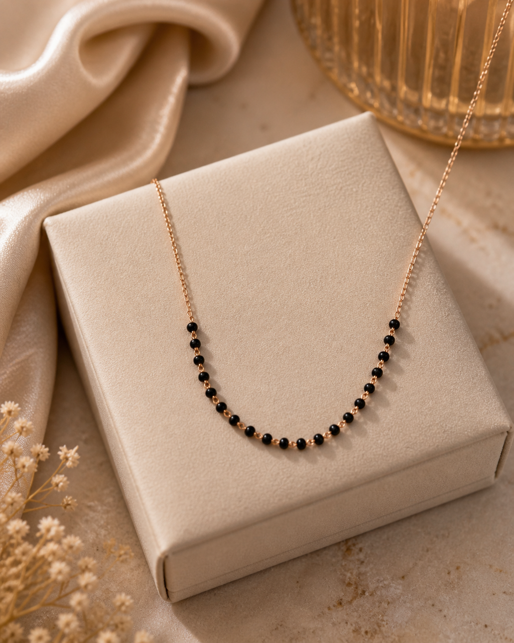 Minimal Black Bead Chain