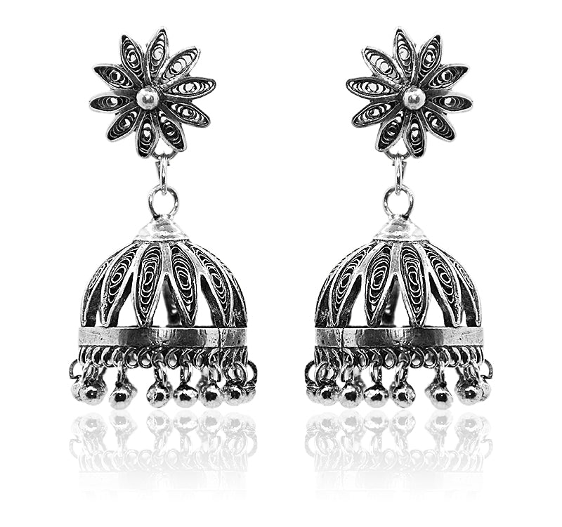 Geetika Silver 925 Jhumka Earrings
