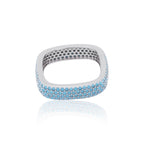 Cyan Square Silver 925 Ring