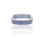 Indigo Blue Square Silver 925 Ring