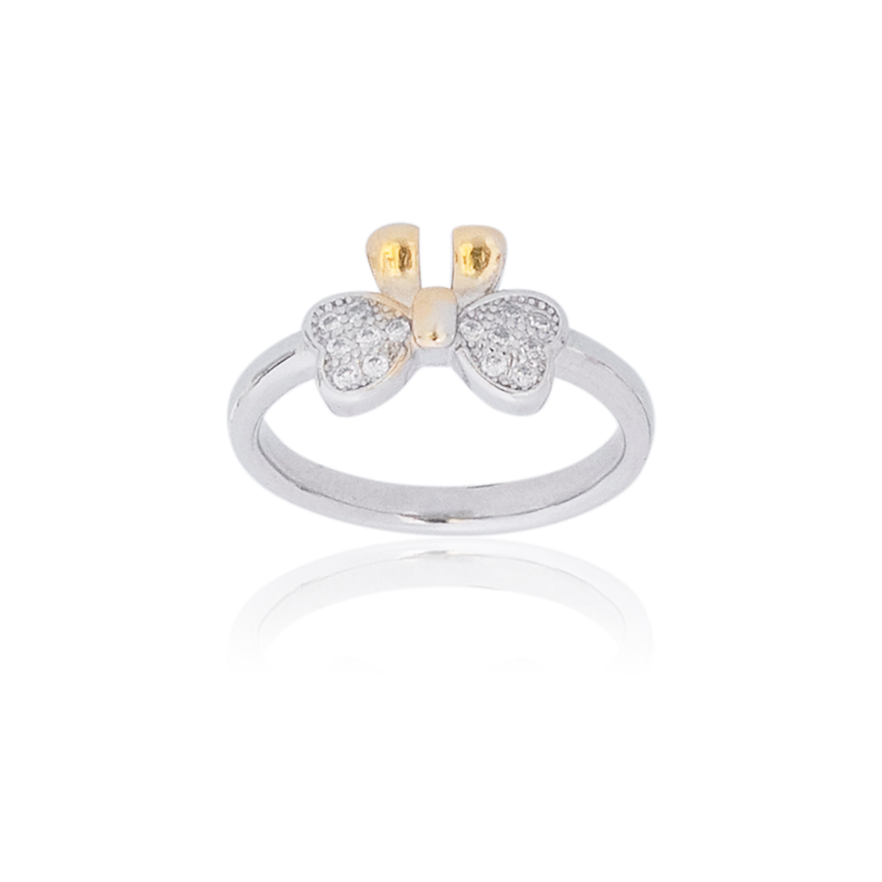 Butterfly Gold Plated Silver Ring 925