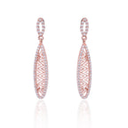 925 Sterling Silver Rose Gold Princess Earring