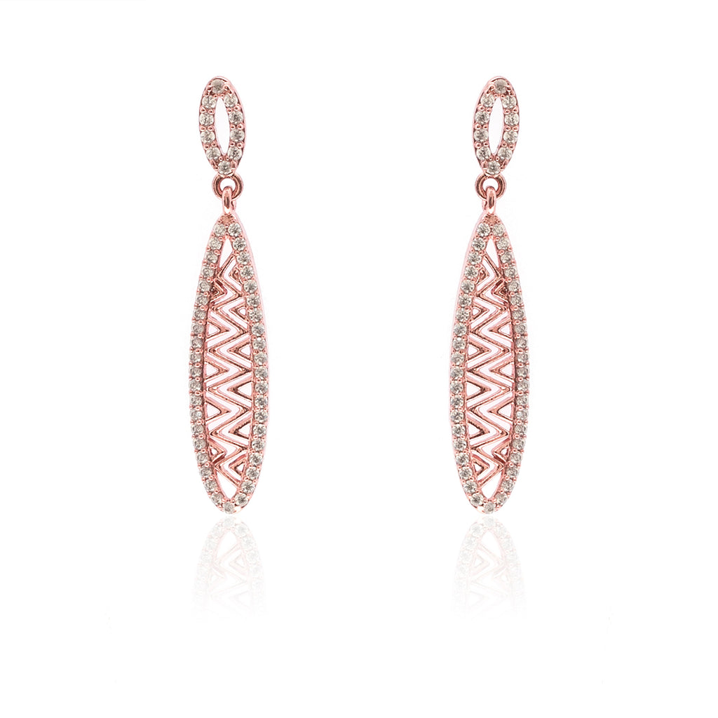 925 Sterling Silver Rose Gold Princess Earring