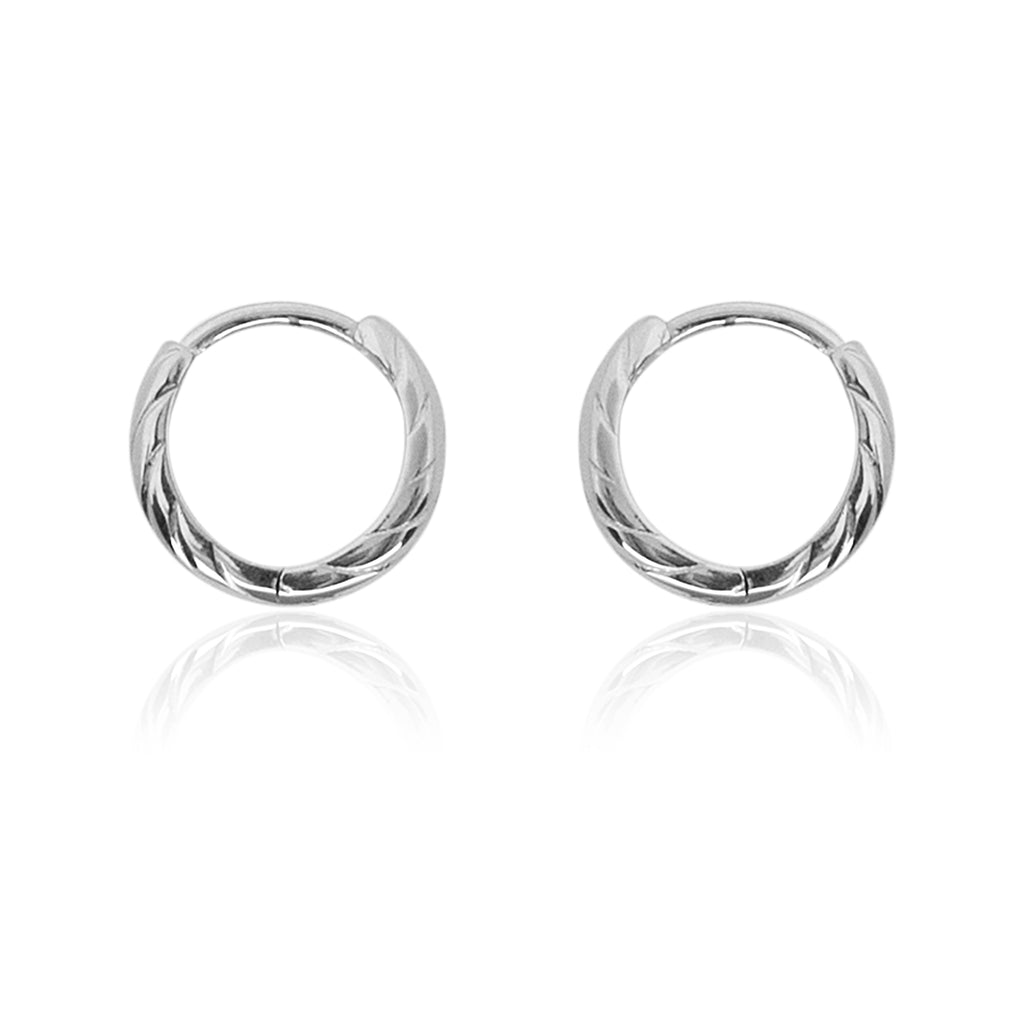 Knotted Silver Bali Hoop Earring