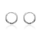 Knotted Silver Bali Hoop Earring