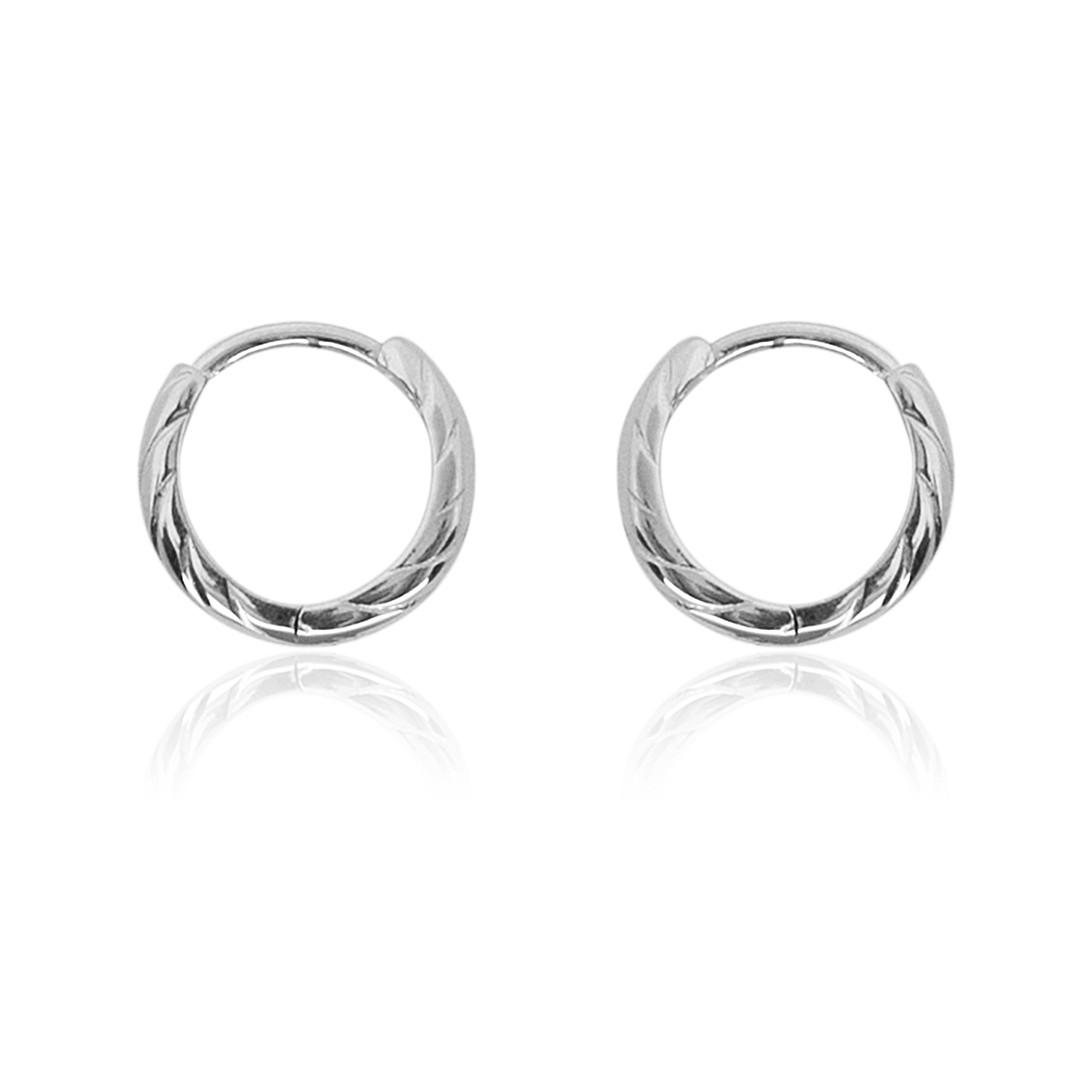Knotted Silver Bali Hoop Earring