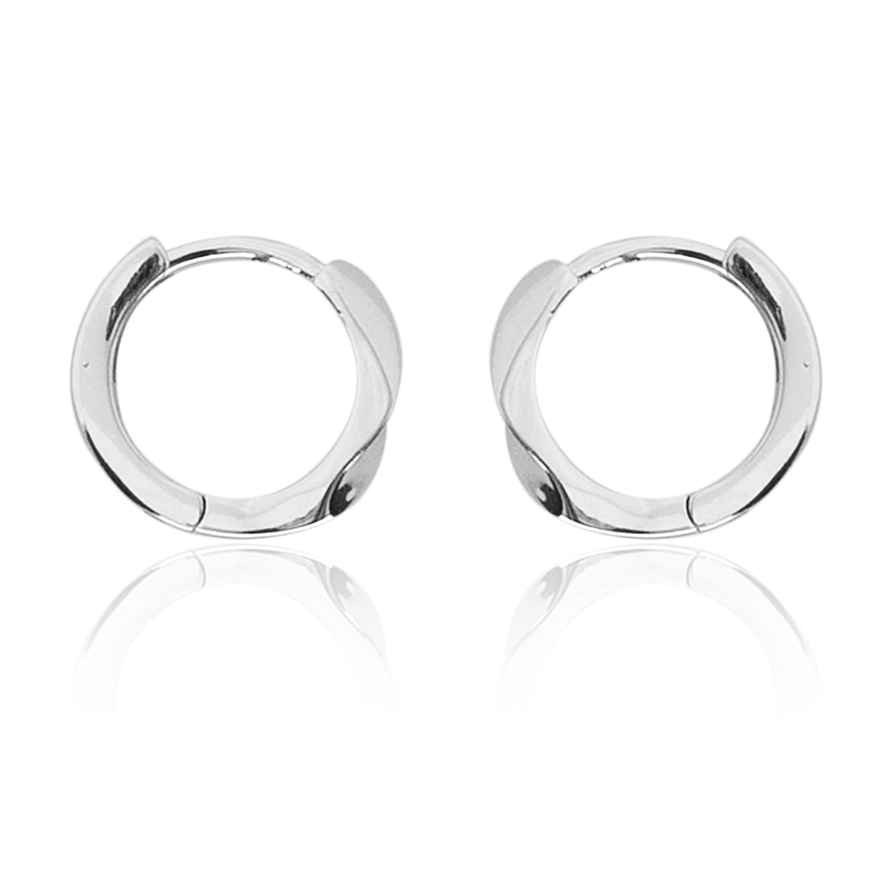 Sterlyn Round Designer Bali Men Pure Sterling Silver Hoop Earrings