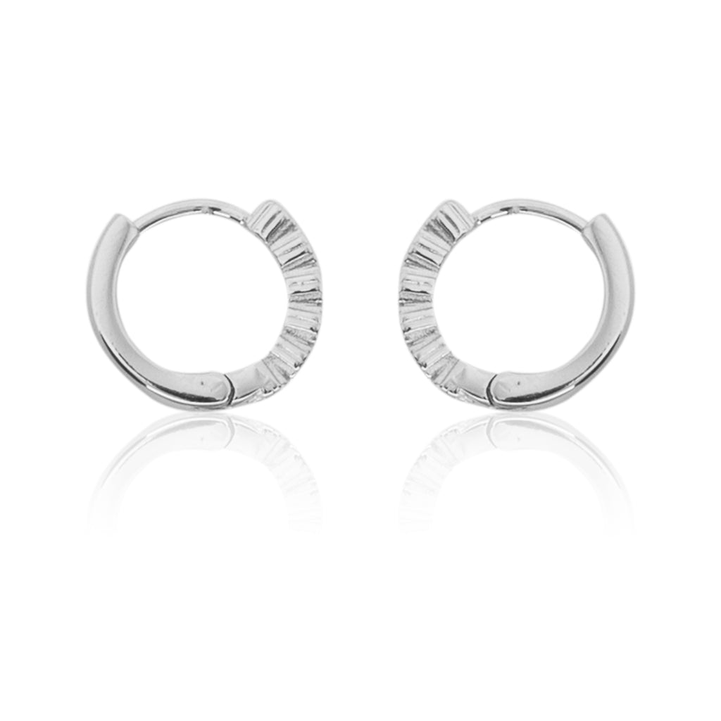 Earring Diamond - Donald Diamond Platinum Hoop - Candere by Godachi Jewellers