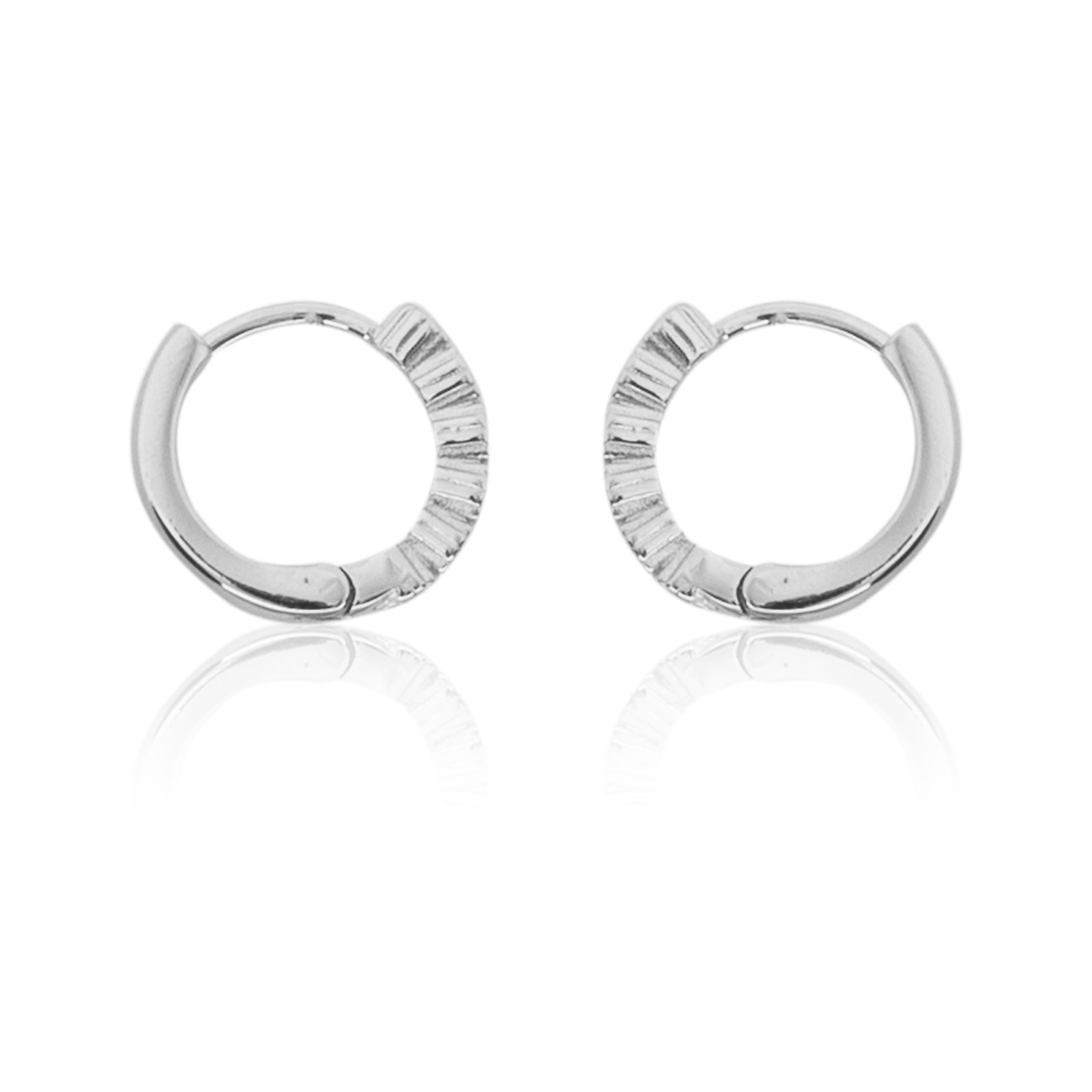 Earring Diamond - Donald Diamond Platinum Hoop - Candere by Godachi Jewellers